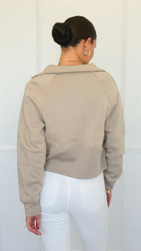 Mist Over Capri Sweatshirt - Ash Mocha-130 Long Sleeve Tops-Zenana-Coastal Bloom Boutique, find the trendiest versions of the popular styles and looks Located in Indialantic, FL