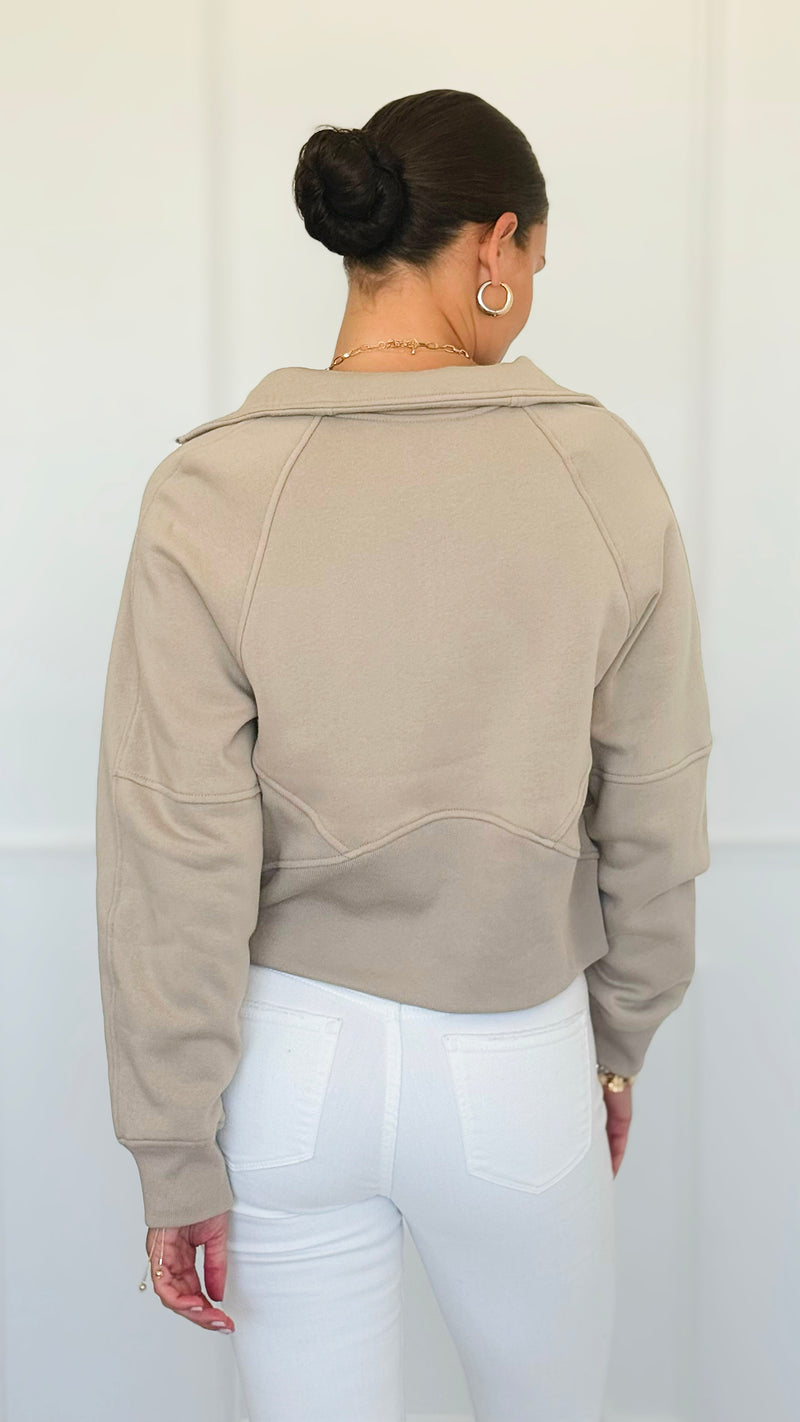 Mist Over Capri Sweatshirt - Ash Mocha-130 Long Sleeve Tops-Zenana-Coastal Bloom Boutique, find the trendiest versions of the popular styles and looks Located in Indialantic, FL