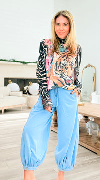 Cancel Plans Cuffed Pants- Washed Blue-170 Bottoms-ODDI-Coastal Bloom Boutique, find the trendiest versions of the popular styles and looks Located in Indialantic, FL