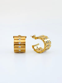 Radiance Textured Hoop Earrings - Clear-230 Jewelry-THE ANCIENT BAZAR-Coastal Bloom Boutique, find the trendiest versions of the popular styles and looks Located in Indialantic, FL