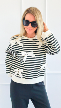 Tied & True Striped Top-130 Long Sleeve Tops-JODIFL-Coastal Bloom Boutique, find the trendiest versions of the popular styles and looks Located in Indialantic, FL