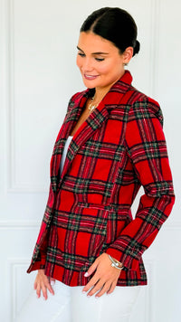 Heritage Hue Brushed Plaid Jacket-160 Jackets-Lovelo x GeeGee-Coastal Bloom Boutique, find the trendiest versions of the popular styles and looks Located in Indialantic, FL