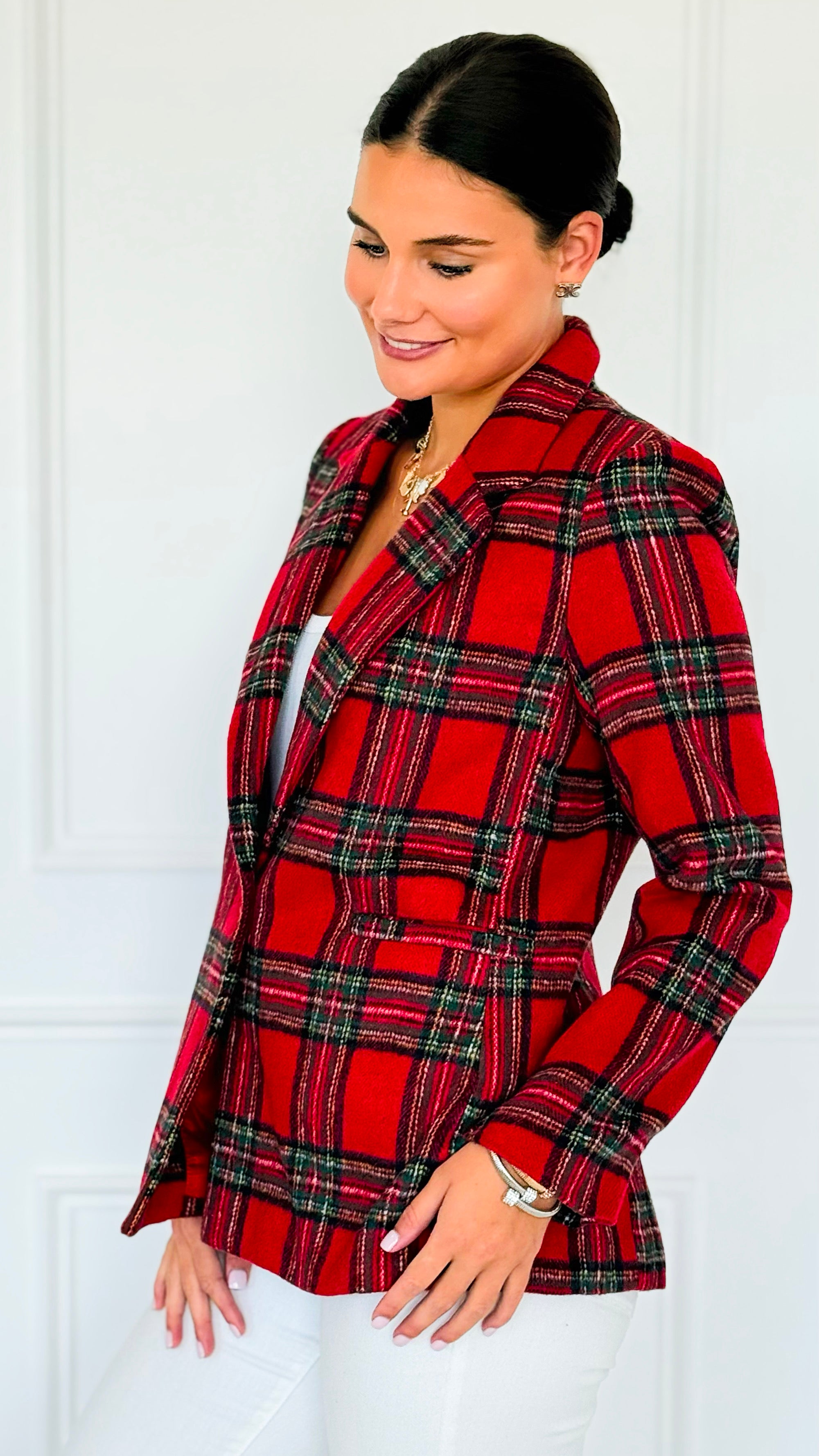 Heritage Hue Brushed Plaid Jacket-160 Jackets-Lovelo x GeeGee-Coastal Bloom Boutique, find the trendiest versions of the popular styles and looks Located in Indialantic, FL