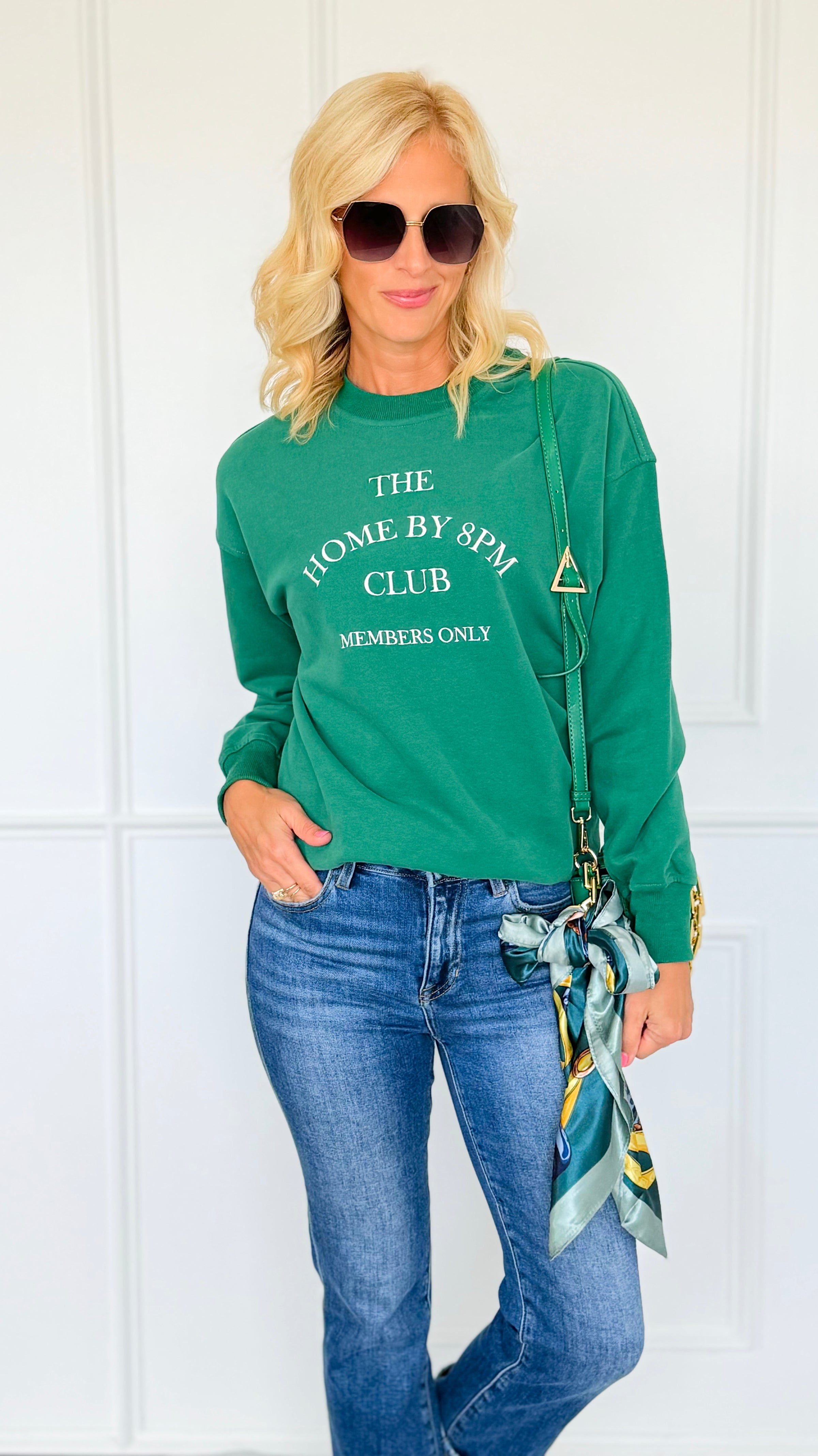 Homebody Club Graphic Sweatshirt-110 Long Sleeve Tops-Gilli-Coastal Bloom Boutique, find the trendiest versions of the popular styles and looks Located in Indialantic, FL