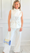 Sunset Fleece Lounge Set - White-210 Loungewear/Sets-ARYEH-Coastal Bloom Boutique, find the trendiest versions of the popular styles and looks Located in Indialantic, FL