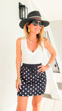 Whimsical Polka Whisper Two-Piece Set - Black