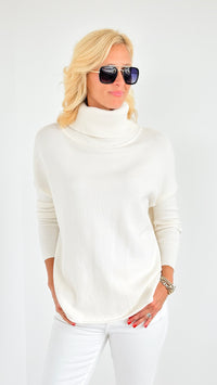 Slope & Style Italian Sweater- Ivory-140 Sweaters-Italianissimo-Coastal Bloom Boutique, find the trendiest versions of the popular styles and looks Located in Indialantic, FL