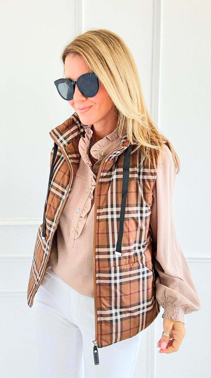 Talk of the Town Plaid Vest-160 Jackets-JODIFL-Coastal Bloom Boutique, find the trendiest versions of the popular styles and looks Located in Indialantic, FL