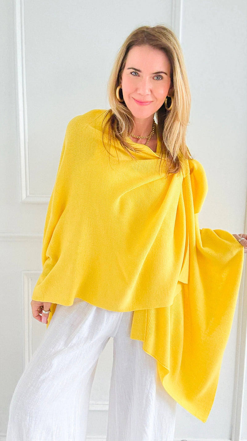 Walk Away Poncho - Yellow-150 Cardigan Layers-NYW-Coastal Bloom Boutique, find the trendiest versions of the popular styles and looks Located in Indialantic, FL