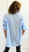 Bacall Italian Long Sleeve Top- Sky Blue-110 Long Sleeve Tops-TATTOO Z-Coastal Bloom Boutique, find the trendiest versions of the popular styles and looks Located in Indialantic, FL