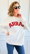 Word Play French Terry Sweatshirt-130 Long Sleeve Tops-White Birch-Coastal Bloom Boutique, find the trendiest versions of the popular styles and looks Located in Indialantic, FL