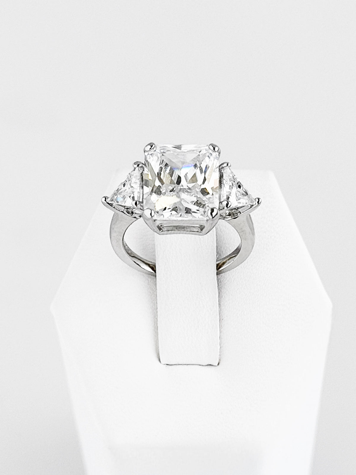 3 Stone Radiant Triangle Sterling Ring-230 Jewelry-NYC-Coastal Bloom Boutique, find the trendiest versions of the popular styles and looks Located in Indialantic, FL