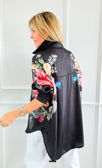 Nocturne Rose Italian Button Top