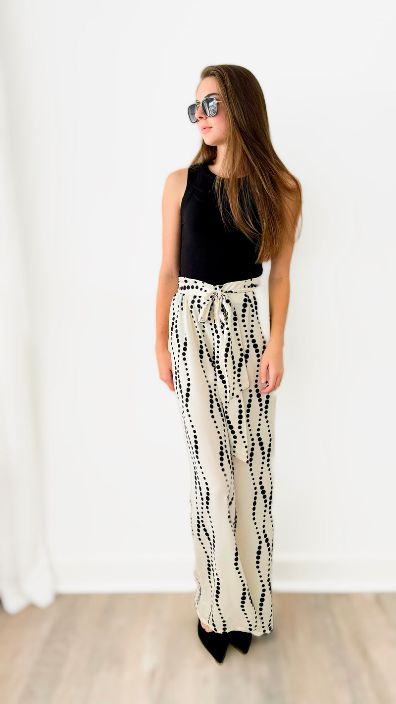 River Runway High Waist Palazzo Pants - White-170 Bottoms-Valentine-Coastal Bloom Boutique, find the trendiest versions of the popular styles and looks Located in Indialantic, FL