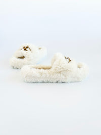 Horsebit Buckle Fur Sandals -White-250 Shoes-Chasing Bandits-Coastal Bloom Boutique, find the trendiest versions of the popular styles and looks Located in Indialantic, FL