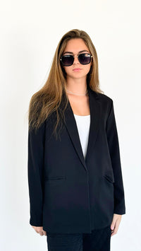 Refined Elegance Open Blazer - Black-160 Jackets-Must Have-Coastal Bloom Boutique, find the trendiest versions of the popular styles and looks Located in Indialantic, FL