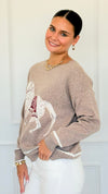Equestrian Parade Italian Sweater- Beige-140 Sweaters-K2-Coastal Bloom Boutique, find the trendiest versions of the popular styles and looks Located in Indialantic, FL