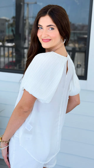 Everyday Ease Short Sleeve Top - Off White