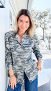Camo Cinched Printed Jacket-160 Jackets-NoaBoa-Coastal Bloom Boutique, find the trendiest versions of the popular styles and looks Located in Indialantic, FL