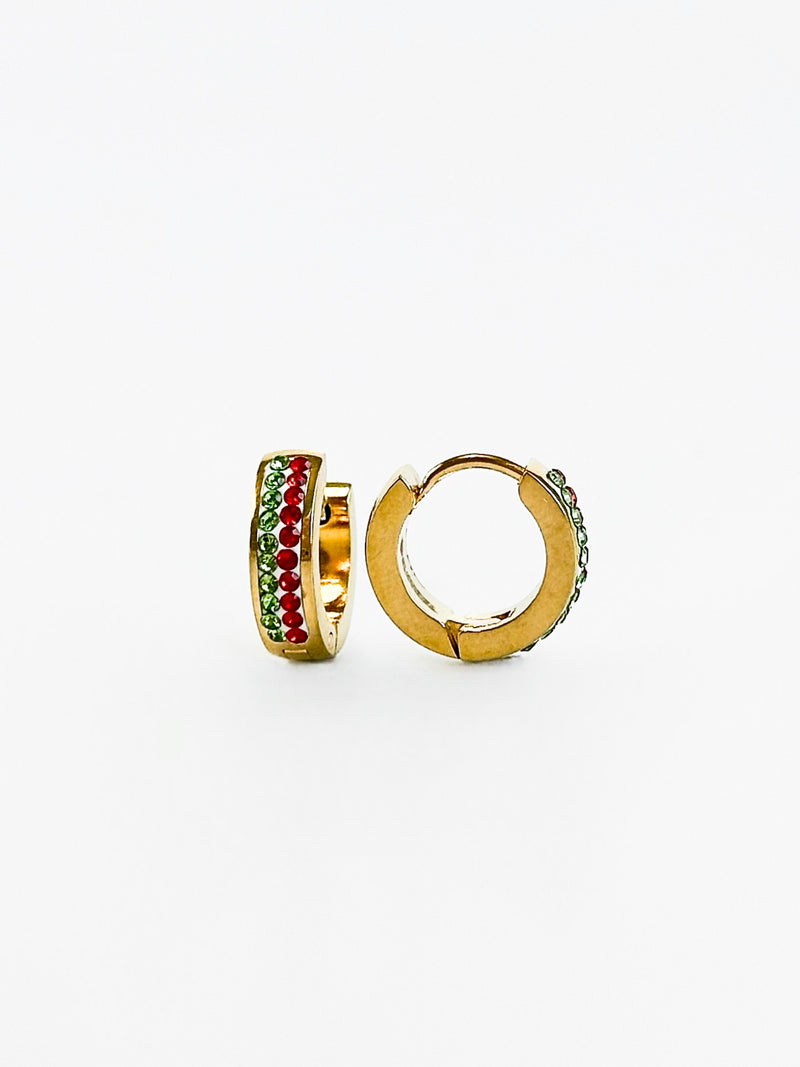 Stainless Steel Two Tone Huggie Earring-230 Jewelry-NYC-Coastal Bloom Boutique, find the trendiest versions of the popular styles and looks Located in Indialantic, FL