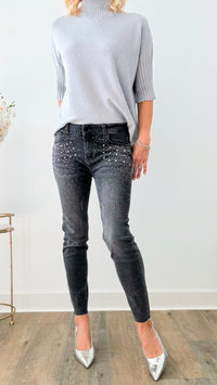 Rhinestone Skinny Jeans-190 Denim-Vocal-Coastal Bloom Boutique, find the trendiest versions of the popular styles and looks Located in Indialantic, FL