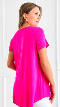 Sparkle Accent Casual Top-110 Short Sleeve Tops-Heimish-Coastal Bloom Boutique, find the trendiest versions of the popular styles and looks Located in Indialantic, FL