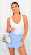 Slit Situation Skort-Pastel Blue-170 Bottoms/Shorts-RAE MODE-Coastal Bloom Boutique, find the trendiest versions of the popular styles and looks Located in Indialantic, FL