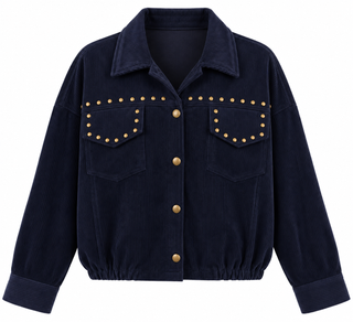 Golden Stud Corduroy Italian Jacket