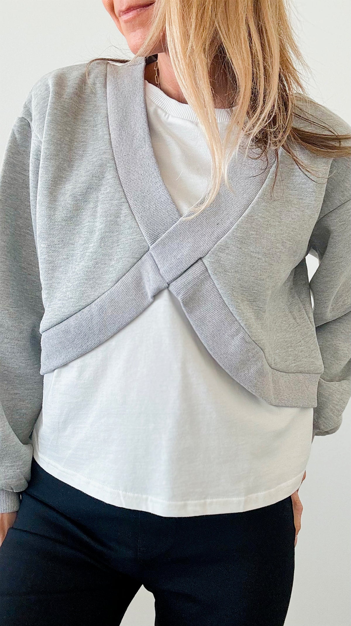Elevated Crossover Sweatshirt-140 Sweaters-On Twelfth-Coastal Bloom Boutique, find the trendiest versions of the popular styles and looks Located in Indialantic, FL