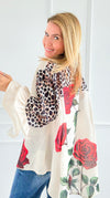 Wild Roses Ruffle Bell Sleeve Italian Blouse-130 Long sleeve top-Italianissimo-Coastal Bloom Boutique, find the trendiest versions of the popular styles and looks Located in Indialantic, FL