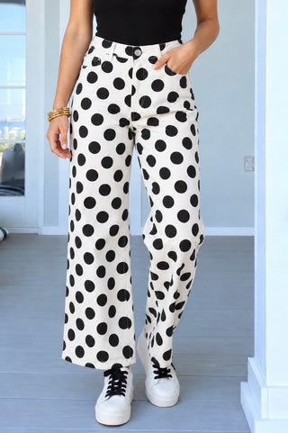 Polka Dot Wide Leg Pants