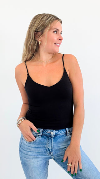 Essential Stretch Cami Top - Black-100 Sleeveless Tops-Zenana-Coastal Bloom Boutique, find the trendiest versions of the popular styles and looks Located in Indialantic, FL