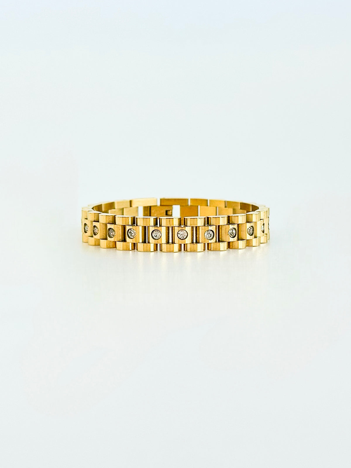 Stainless Steel CZ State Gold Watch Band Bracelet-260 Other Accessories-Chasing Bandits-Coastal Bloom Boutique, find the trendiest versions of the popular styles and looks Located in Indialantic, FL