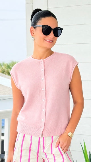 Daydreaming Knit Button Top - Pink
