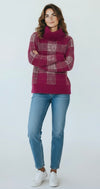 Highland Plaid Turtleneck Sweater-140 Sweaters-Rousseau-Coastal Bloom Boutique, find the trendiest versions of the popular styles and looks Located in Indialantic, FL
