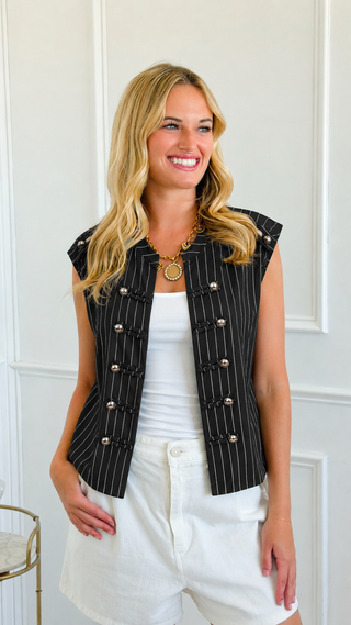 Pinstripe Commanding  Italian Vest