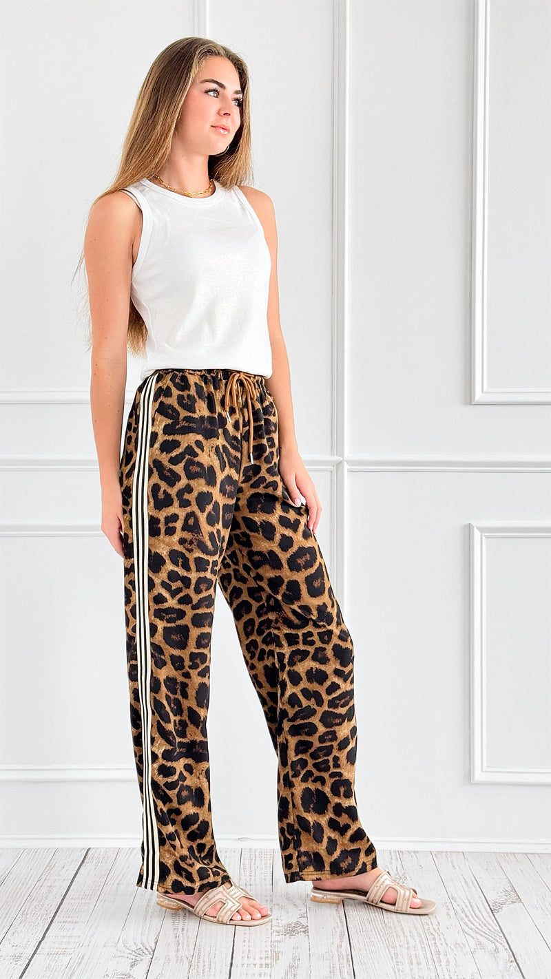 Leopard Print Drawstring Lounge Pants-100 Pants-7Mango7-Coastal Bloom Boutique, find the trendiest versions of the popular styles and looks Located in Indialantic, FL