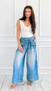 Drifted Denim Print Italian Pants-100 Pants-Italianissimo-Coastal Bloom Boutique, find the trendiest versions of the popular styles and looks Located in Indialantic, FL