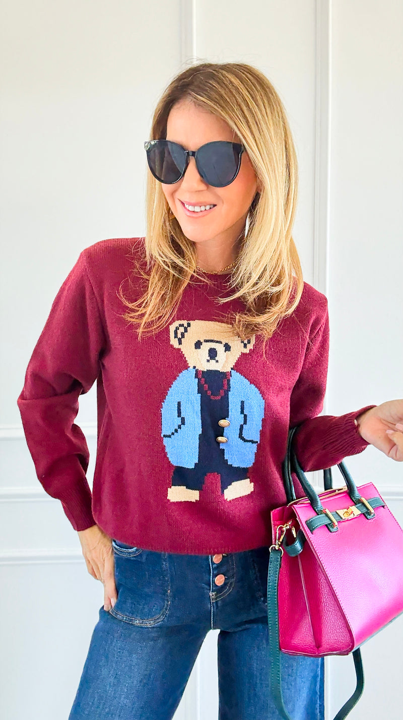 Beary Gentleman Sweater-140 Sweaters-Weilco-Coastal Bloom Boutique, find the trendiest versions of the popular styles and looks Located in Indialantic, FL