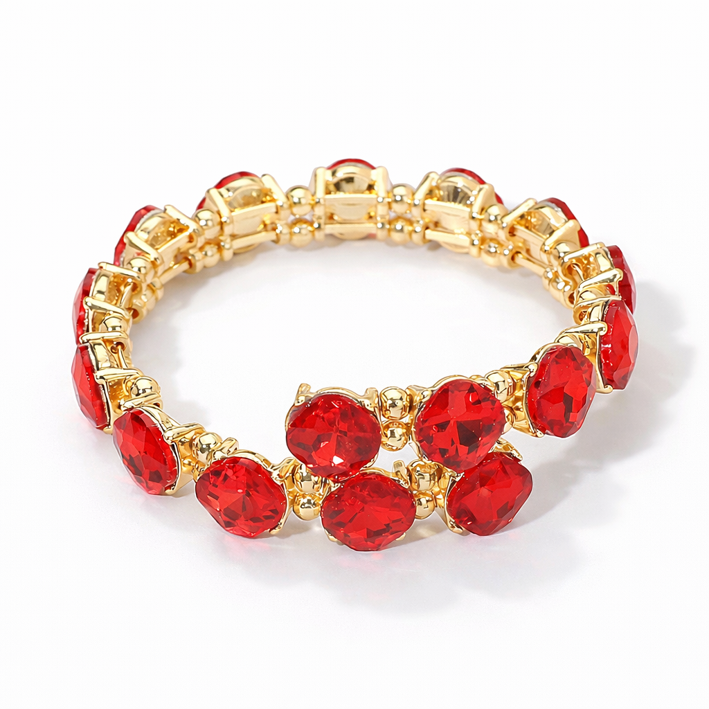 Twilight Gleam Stacked Bracelet - Ruby