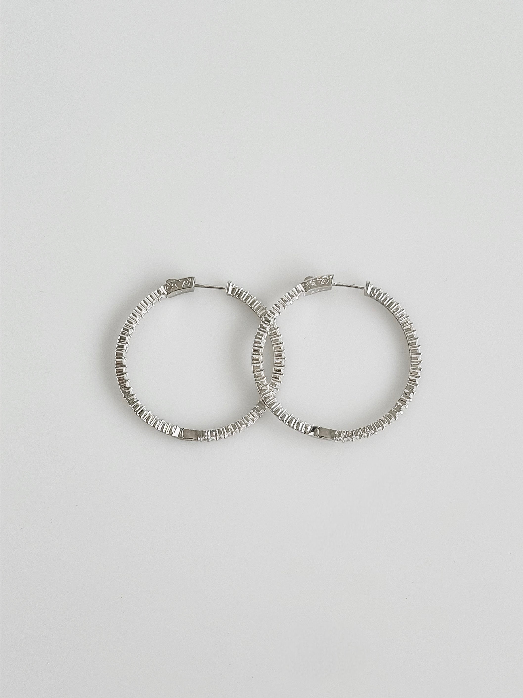 Double Vision 1.75" 2MM Eternity Hoop Earrings-230 Jewelry-NYC-Coastal Bloom Boutique, find the trendiest versions of the popular styles and looks Located in Indialantic, FL