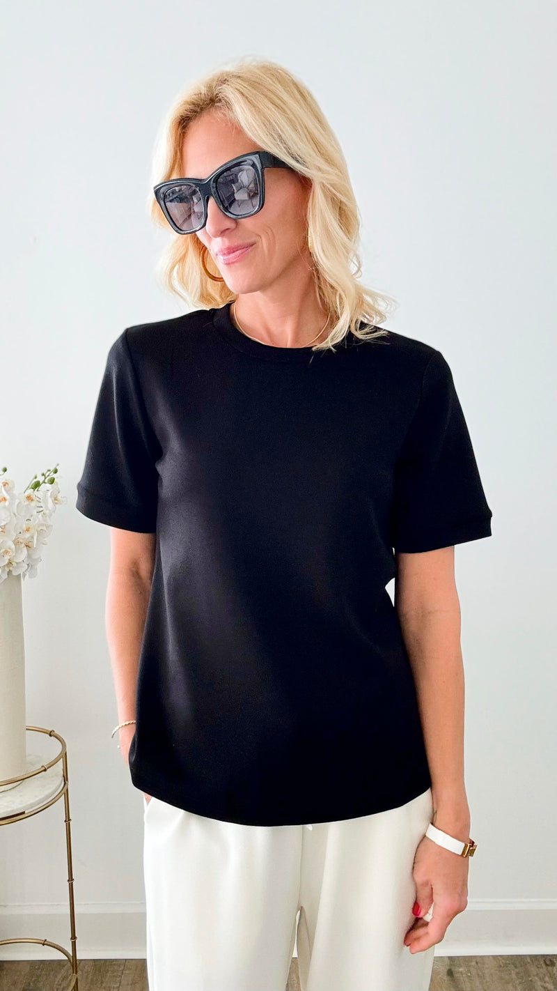 Butter Modal Tee - Black-100 Sleeveless Tops-Before You-Coastal Bloom Boutique, find the trendiest versions of the popular styles and looks Located in Indialantic, FL