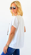 Champagne Problems Italian T-Shirt-110 Short Sleeve Tops-Italianissimo-Coastal Bloom Boutique, find the trendiest versions of the popular styles and looks Located in Indialantic, FL