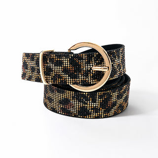 Glimmering Wildcat Statement Belt - Leopard