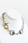 Pre Order CB Custom Double Horsebit Necklace - Silver/Gold-230 Jewelry-Holly-Coastal Bloom Boutique, find the trendiest versions of the popular styles and looks Located in Indialantic, FL