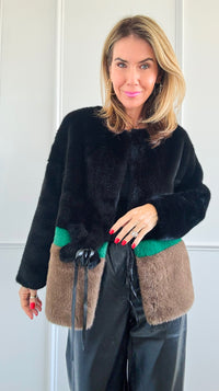 Luxe Contrast Faux Fur Jacket-160 Jackets-Joh Apparel-Coastal Bloom Boutique, find the trendiest versions of the popular styles and looks Located in Indialantic, FL