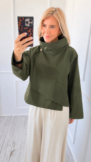 Chic Italian Kaleidoscope Jacket- Olive