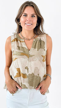 Ethereal Camouflage Top-100 Sleeveless Tops-mystree-Coastal Bloom Boutique, find the trendiest versions of the popular styles and looks Located in Indialantic, FL