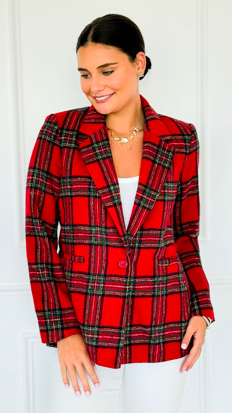 Heritage Hue Brushed Plaid Jacket-160 Jackets-Lovelo x GeeGee-Coastal Bloom Boutique, find the trendiest versions of the popular styles and looks Located in Indialantic, FL