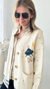 Embroidered Space Ship Queen Chunky Cardigan-150 Cardigan Layers-ROUSSEAU-Coastal Bloom Boutique, find the trendiest versions of the popular styles and looks Located in Indialantic, FL